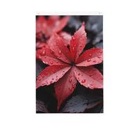 Bandiera da giardino di benvenuto con foglie rosse e grigie, 0,6 x 0,9 m, double face, non sbiadisce, per casa, cortile, cortile, cortile, prato, decorazione esterna