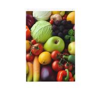 Bandiera da giardino di benvenuto con frutta e verdura fresca, 0,6 x 0,9 m, non sbiadisce, doppia faccia, per casa, cortile, cortile, portico, prato