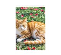 Bandiera da giardino di benvenuto con gatto e petali, 0,6 x 0,9 m, non sbiadisce, doppia faccia, per casa, cortile, cortile, portico, prato