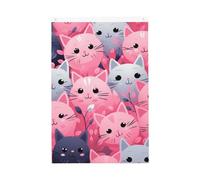 Bandiera da giardino di benvenuto con gatto rosa, 0,6 x 0,9 m, double face, non sbiadisce, per casa, cortile, cortile, veranda, prato, decorazione esterna