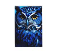 Bandiera da giardino di benvenuto con gufo blu, 0,6 x 0,9 m, non sbiadisce, doppia faccia, per casa, cortile, cortile, portico, prato