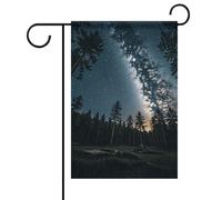 Bandiera da giardino di benvenuto con lo sguardo sulle stelle, bandiere per cortile, portico, casa, stagionale, bandiera su entrambi i lati, per casa, cortile, patio, prato, decorazione da giardino