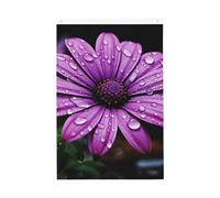 Bandiera da giardino di benvenuto con margherita viola, 0,6 x 0,9 m, doppia faccia, non sbiadisce, per casa, cortile, cortile, cortile, prato, decorazione esterna