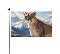 Bandiera da giardino di benvenuto con pantera e leone di montagna, 90 x 150 cm, non sbiadisce, doppia faccia, per casa, cortile, cortile, portico, prato