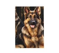 Bandiera da giardino di benvenuto con pastore tedesco, 0,6 x 0,9 m, double face, non sbiadisce, per casa, cortile, cortile, veranda, prato, decorazione esterna