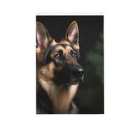 Bandiera da giardino di benvenuto con pastore tedesco, 0,6 x 0,9 m, double face, non sbiadisce, per casa, cortile, cortile, veranda, prato, decorazione esterna