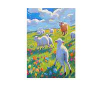 Bandiera da giardino di benvenuto con pecore in campo di fiori su entrambi i lati verticali 30,5 x 45,7 cm striscioni per cortile esterno casa col