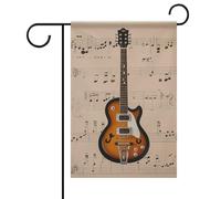 Bandiera da giardino di benvenuto con stampa di chitarra musicale, bandiera per cortile, portico, casa, stagionale, bandiera su entrambi i lati, per casa, cortile, patio, prato, decorazione da