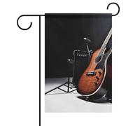 Bandiera da giardino di benvenuto con strumenti musicali per chitarra, bandiera stagionale a doppia faccia per casa, cortile, patio, prato, decorazione da giardino, 30,5 x 45,7 cm