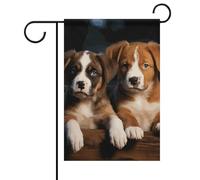 Bandiera da giardino di benvenuto Cuccioli Cani Animali Animali Bandiere Cortile Portico Casa Bandiera Stagionale Doppio Lato Bandiera per Casa Outdoor Cortile Patio Prato Decorazioni da Giardino 30,5