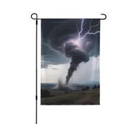 Bandiera da giardino di benvenuto grigio tempesta Tornado 30,5 x 45,7 cm bandiera da cortile antivento bandiere per la casa all'aperto inaugurazione della casa decorazione per le vacanze