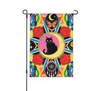 Bandiera da giardino di benvenuto in stile bohémien, con rose e farfalle, 71 x 101 cm, resistente allo sbiadimento, per esterni, inaugurazione della casa, decorazione per le vacanze