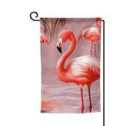 Bandiera da giardino di benvenuto per esterni di piccole dimensioni 12,5 x 18 pollici doppia faccia resistente alle intemperie bandiera della casa fenicottero bandiere verticali per fattoria