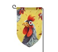 Bandiera da giardino di benvenuto per esterni di piccole dimensioni 12,5 x 18 pollici doppia faccia resistente alle intemperie bandiera della casa arte pittura di pollo bandiere verticali per fattoria