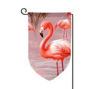 Bandiera da giardino di benvenuto per esterni di piccole dimensioni 12,5 x 18 pollici doppia faccia resistente alle intemperie bandiera della casa fenicottero bandiere verticali per fattoria