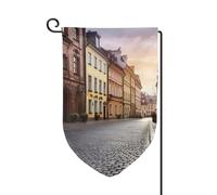 Bandiera da giardino di benvenuto per esterni di piccole dimensioni 12,5 x 18 pollici doppia faccia resistente alle intemperie bandiera della casa del centro storico della Polonia bandiere verticali