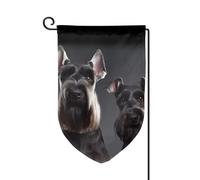 Bandiera da giardino di benvenuto per esterni di piccole dimensioni 12,5 x 18 pollici doppia faccia resistente alle intemperie bandiera della casa carino schnauzer cane bandiere verticali per fattoria