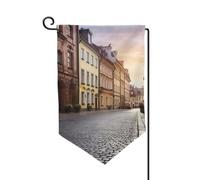 Bandiera da giardino di benvenuto per esterni di piccole dimensioni 12,5 x 18 pollici doppia faccia resistente alle intemperie bandiera della casa del centro storico della Polonia bandiere verticali