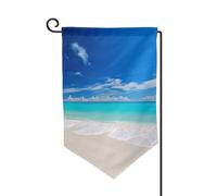 Bandiera da giardino di benvenuto per esterni di piccole dimensioni 12,5 x 18 pollici doppia faccia resistente alle intemperie bandiera per casa bianca spiaggia tropicale mare bandiere verticali per