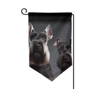 Bandiera da giardino di benvenuto per esterni di piccole dimensioni 12,5 x 18 pollici doppia faccia resistente alle intemperie bandiera della casa carino schnauzer cane bandiere verticali per fattoria