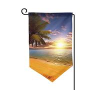 Bandiera da giardino di benvenuto per esterni di piccole dimensioni 12,5 x 18 pollici doppia faccia resistente alle intemperie bandiera della casa bandiere verticali per casa al tramonto bandiere