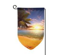 Bandiera da giardino di benvenuto per esterni di piccole dimensioni 12,5 x 18 pollici doppia faccia resistente alle intemperie bandiera della casa bandiere verticali per casa al tramonto bandiere