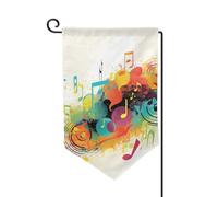 Bandiera da giardino di benvenuto per esterni di piccole dimensioni 12,5 x 18 pollici doppia faccia resistente alle intemperie bandiera della casa bandiera astratta musica a tema bandiere verticali