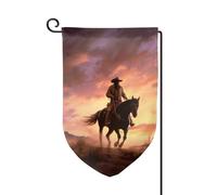 Bandiera da giardino di benvenuto per esterni di piccole dimensioni 12,5 x 18 pollici doppia faccia resistente alle intemperie bandiera della casa Cowboy West bandiere verticali per fattoria