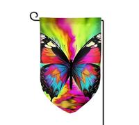 Bandiera da giardino di benvenuto per esterni di piccole dimensioni 12,5 x 18 pollici doppia faccia resistente alle intemperie bandiera per casa bandiere verticali colorate farfalla per casa colonica