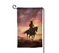 Bandiera da giardino di benvenuto per esterni di piccole dimensioni 12,5 x 18 pollici doppia faccia resistente alle intemperie bandiera della casa Cowboy West bandiere verticali per fattoria