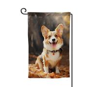 Bandiera da giardino di benvenuto per esterni di piccole dimensioni 12,5 x 18 pollici doppia faccia resistente alle intemperie bandiera per casa Corgi Dog bandiere verticali per fattoria all'aperto