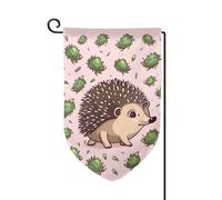Bandiera da giardino di benvenuto per esterni di piccole dimensioni 12,5 x 45,7 cm doppia faccia resistente alle intemperie bandiera per casa cartone animato riccio bandiere verticali per fattoria