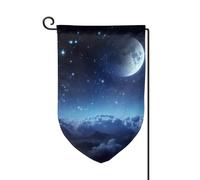 Bandiera da giardino di benvenuto per esterni di piccole dimensioni 31,5 x 45,7 cm doppia faccia resistente alle intemperie bandiera della casa bandiera luna stellata bandiere verticali per fattoria