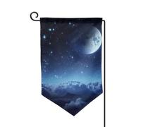 Bandiera da giardino di benvenuto per esterni di piccole dimensioni 31,5 x 45,7 cm doppia faccia resistente alle intemperie bandiera della casa bandiera luna stellata bandiere verticali per fattoria