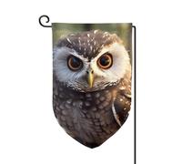 Bandiera da giardino di benvenuto per esterni di piccole dimensioni 31,5 x 45,7 cm doppia faccia resistente alle intemperie bandiera per casa carino gufo bandiere verticali per fattoria all'aperto