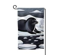 Bandiera da giardino di benvenuto per esterni di piccole dimensioni 31,5 x 45,7 cm doppia faccia resistente alle intemperie bandiera della casa sigilli su ghiaccio bandiere verticali per fattoria