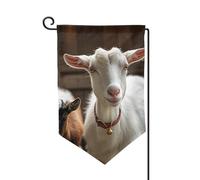 Bandiera da giardino di benvenuto per esterni di piccole dimensioni 31,5 x 45,7 cm doppia faccia resistente alle intemperie bandiera per casa simpatica capra bandiere verticali per fattoria all'aperto