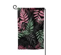Bandiera da giardino di benvenuto per esterni di piccole dimensioni 31,5 x 45,7 cm doppia faccia resistente alle intemperie bandiera della casa con foglie verdi nere bandiere verticali per fattoria