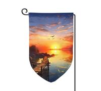 Bandiera da giardino di benvenuto per esterni di piccole dimensioni 31,5 x 45,7 cm doppia faccia resistente alle intemperie bandiera per casa paesaggio tramonto bandiere verticali per fattoria