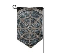 Bandiera da giardino di benvenuto per esterni di piccole dimensioni 31,5 x 45,7 cm doppia faccia resistente alle intemperie bandiera della casa elmo di terrore bandiere verticali per fattoria