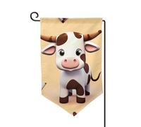 Bandiera da giardino di benvenuto per esterni di piccole dimensioni 31,5 x 45,7 cm doppia faccia resistente alle intemperie bandiera per casa simpatica mucca bandiere verticali per fattoria all'aperto