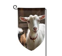 Bandiera da giardino di benvenuto per esterni di piccole dimensioni 31,5 x 45,7 cm doppia faccia resistente alle intemperie bandiera per casa simpatica capra bandiere verticali per fattoria all'aperto