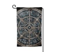Bandiera da giardino di benvenuto per esterni di piccole dimensioni 31,5 x 45,7 cm doppia faccia resistente alle intemperie bandiera della casa elmo di terrore bandiere verticali per fattoria