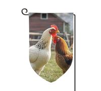 Bandiera da giardino di benvenuto per esterni di piccole dimensioni 31,5 x 45,7 cm doppia faccia resistente alle intemperie bandiera per casa polli e fattoria bandiere verticali per fattoria