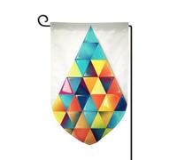 Bandiera da giardino di benvenuto per esterni di piccole dimensioni 31,5 x 45,7 cm doppia faccia resistente alle intemperie bandiera della casa bandiera artistica triangolo verticale bandiere per