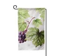 Bandiera da giardino di benvenuto per esterni di piccole dimensioni 31,5 x 45,7 cm doppia faccia resistente alle intemperie bandiera per casa bella foglia d'uva bandiere verticali per fattoria