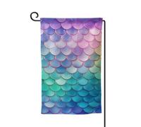 Bandiera da giardino di benvenuto per esterni di piccole dimensioni 31,5 x 45,7 cm doppia faccia resistente alle intemperie bandiera per casa Dreamy Gradiente scale di sirena bandiere verticali per