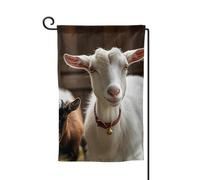 Bandiera da giardino di benvenuto per esterni di piccole dimensioni 31,5 x 45,7 cm doppia faccia resistente alle intemperie bandiera per casa simpatica capra bandiere verticali per fattoria all'aperto