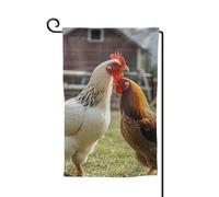 Bandiera da giardino di benvenuto per esterni di piccole dimensioni 31,5 x 45,7 cm doppia faccia resistente alle intemperie bandiera per casa polli e fattoria bandiere verticali per fattoria