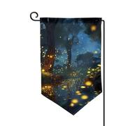 Bandiera da giardino di benvenuto per esterni di piccole dimensioni 31,5 x 45,7 cm doppia faccia resistente alle intemperie bandiera per casa lucciole bandiere verticali per fattoria all'aperto prato